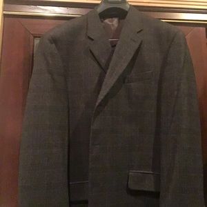 Calvin Klein Grey Patterned Wool Blazer Size 46R